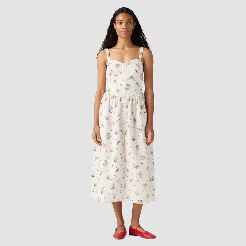 NEW Levi's® Women's Adore Midi Dress - Egret Floral - Size Small